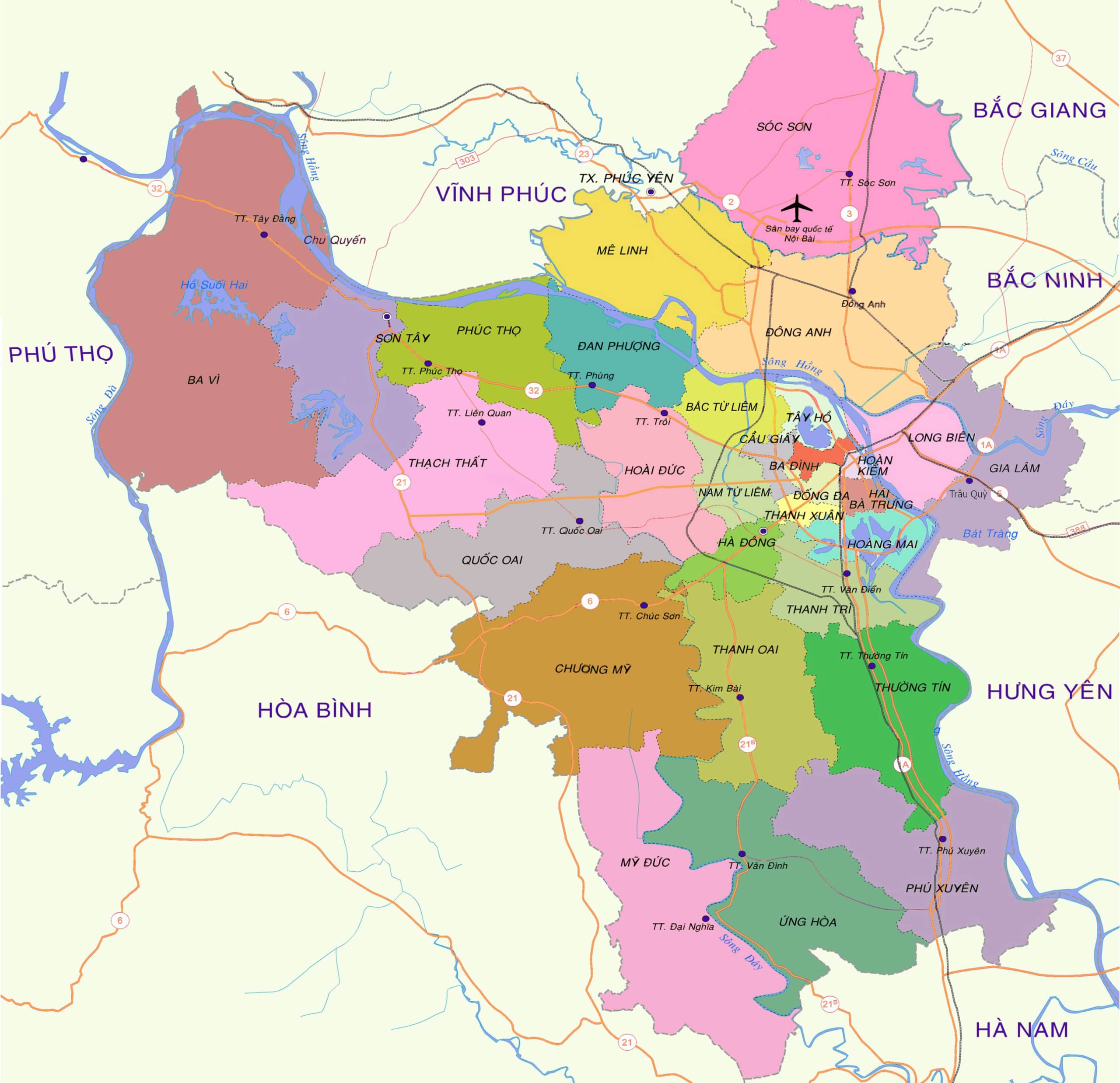 Bản đồ thành phố Hà Nội