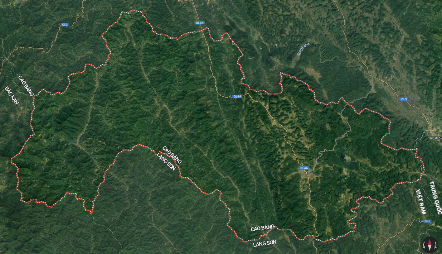 Bản đồ vệ tinh huyện Thạch An