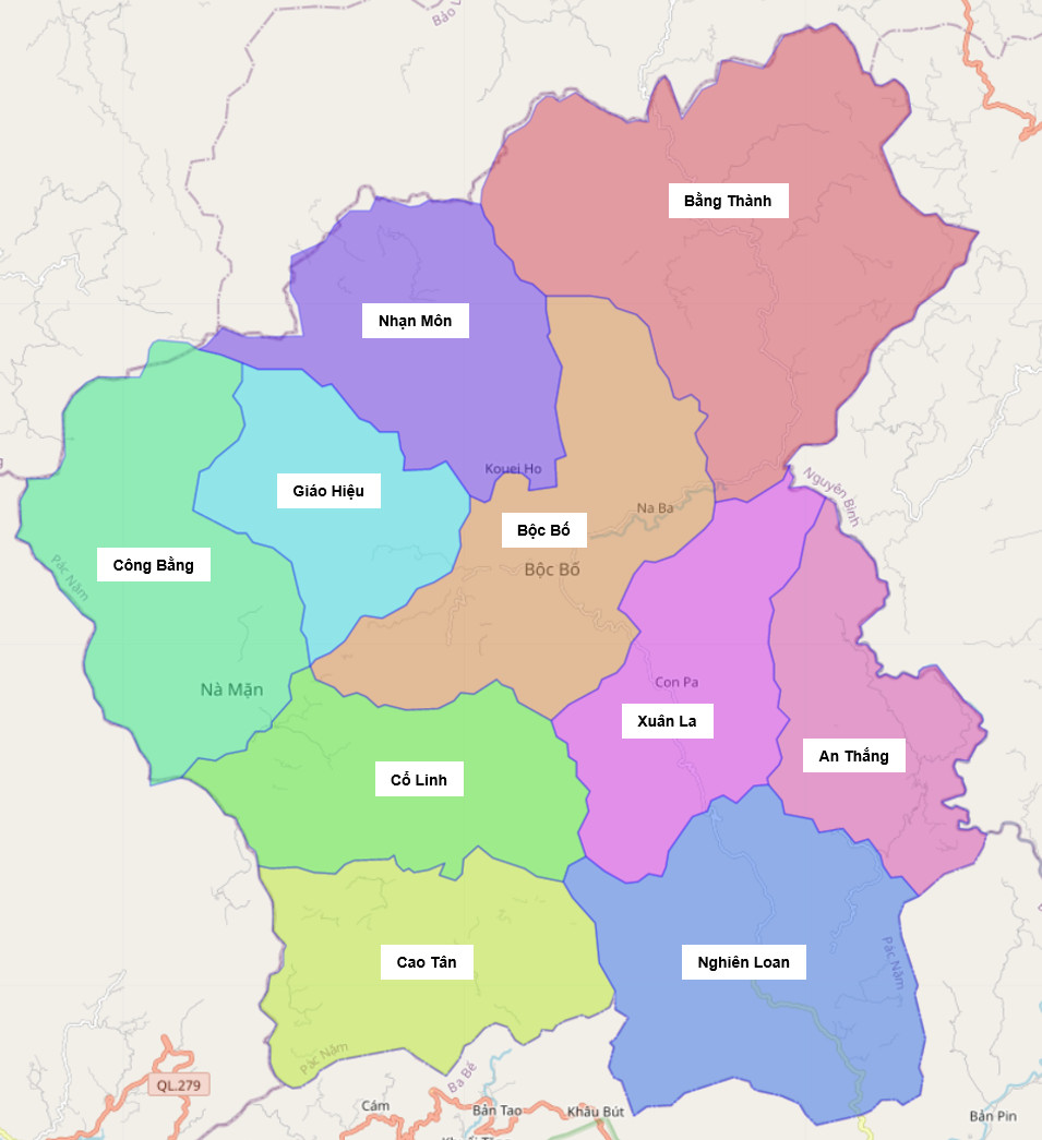 Bản đồ hành chính huyện Pác Nậm