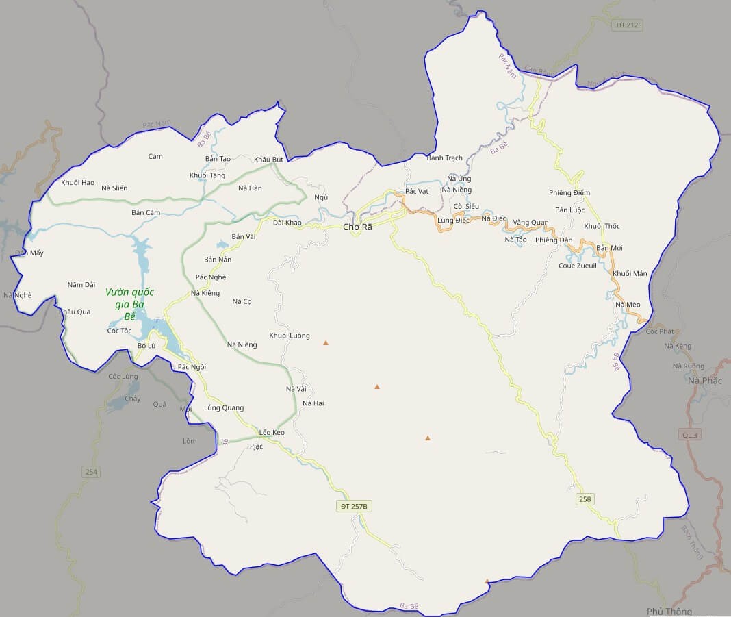 Bản đồ giao thông huyện Ba Bể