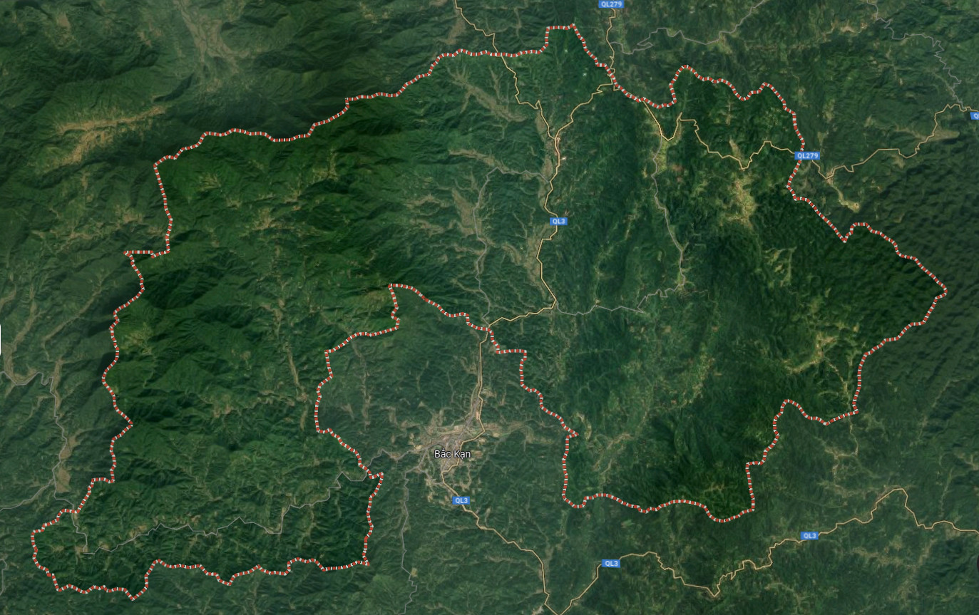 Bản đồ vệ tinh huyện Bạch Thông