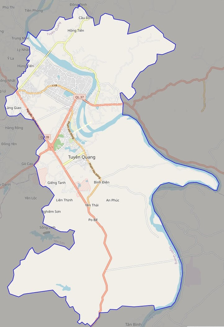 Bản đồ giao thông thành phố Tuyên Quang