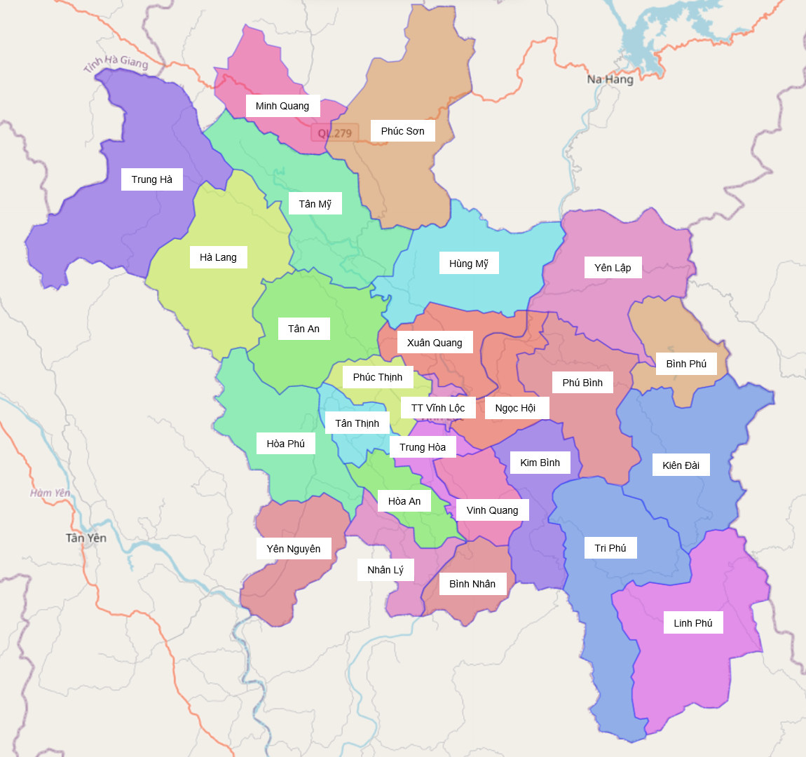Bản đồ hành chính huyện Chiêm Hóa