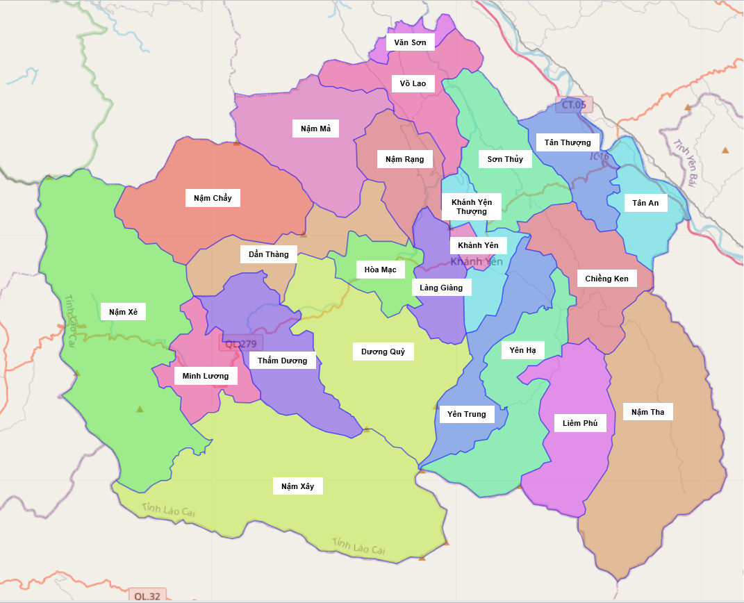 Bản đồ hành chính huyện Văn Bàn