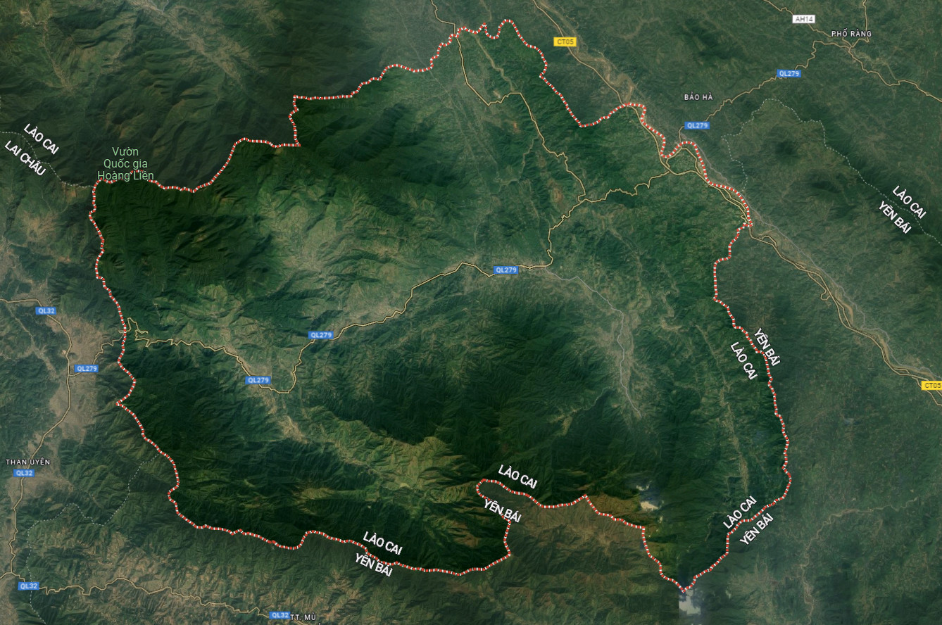 Bản đồ vệ tinh huyện Văn Bàn
