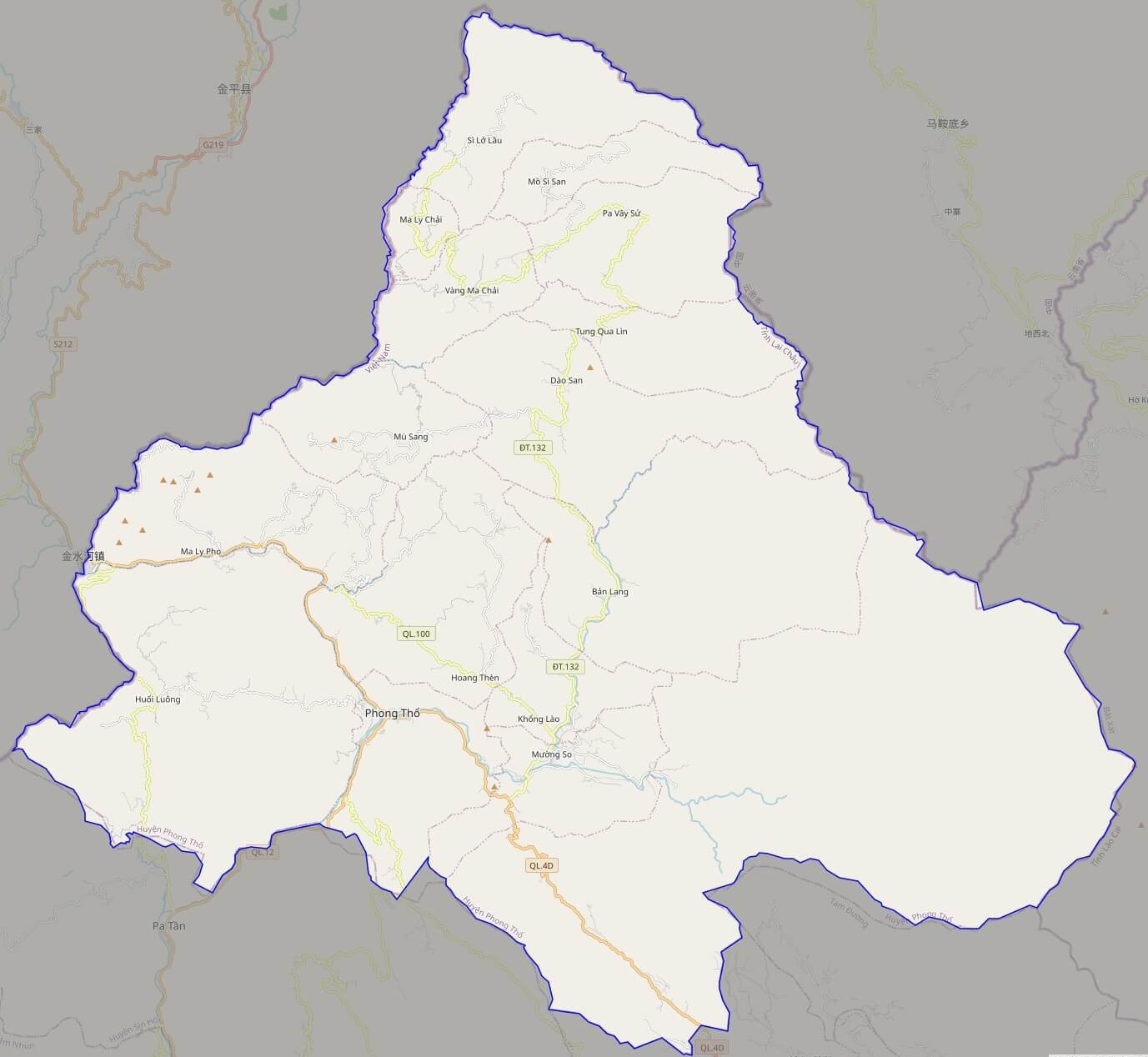 Bản đồ giao thông huyện Phong Thổ