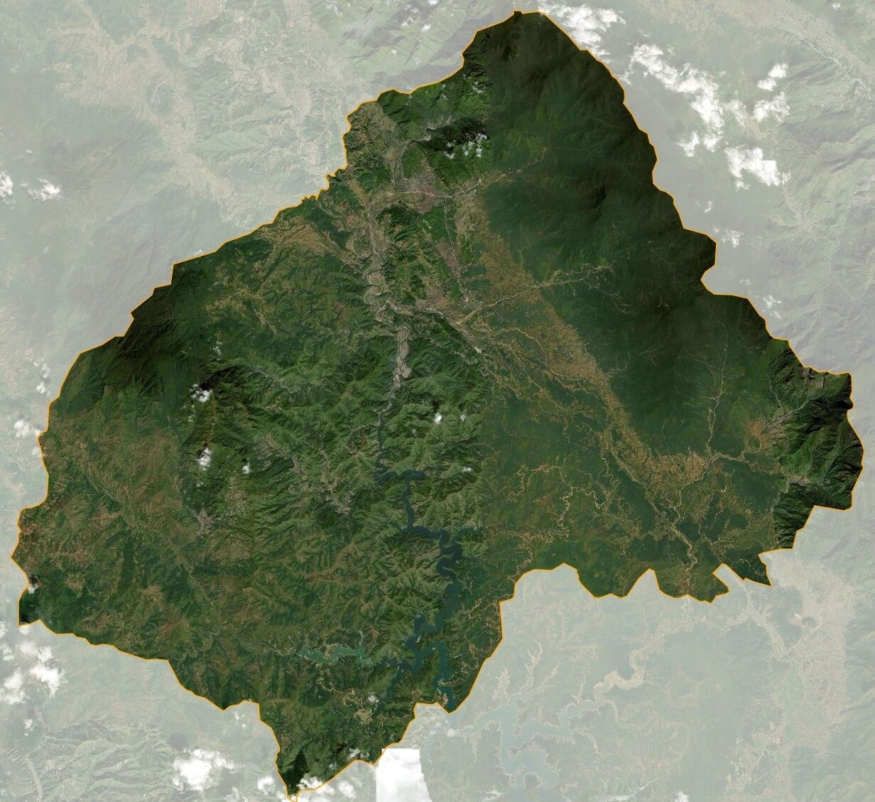 Bản đồ vệ tinh huyện Tân Uyên