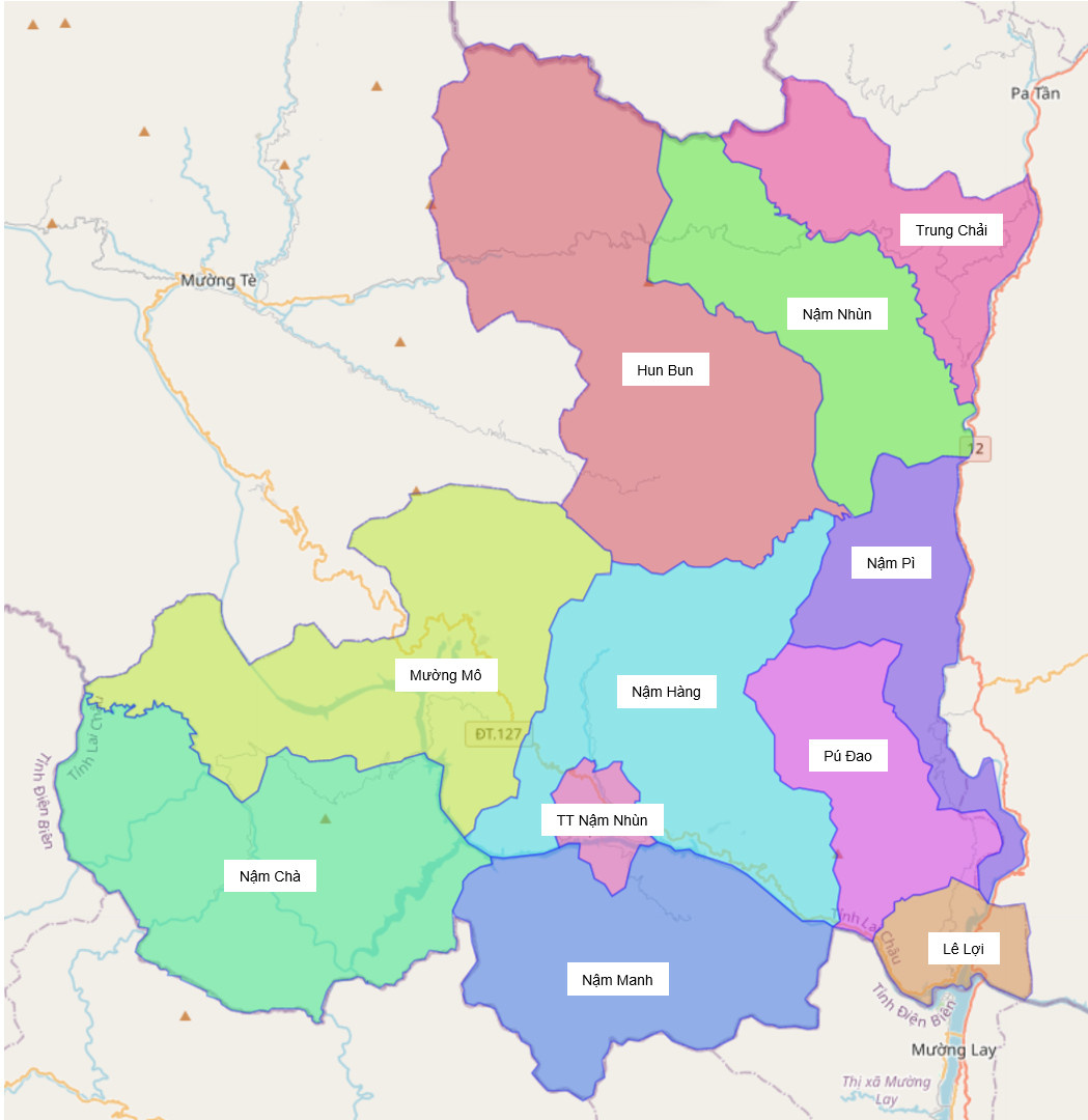 Bản đồ hành chính huyện Nậm Nhùn