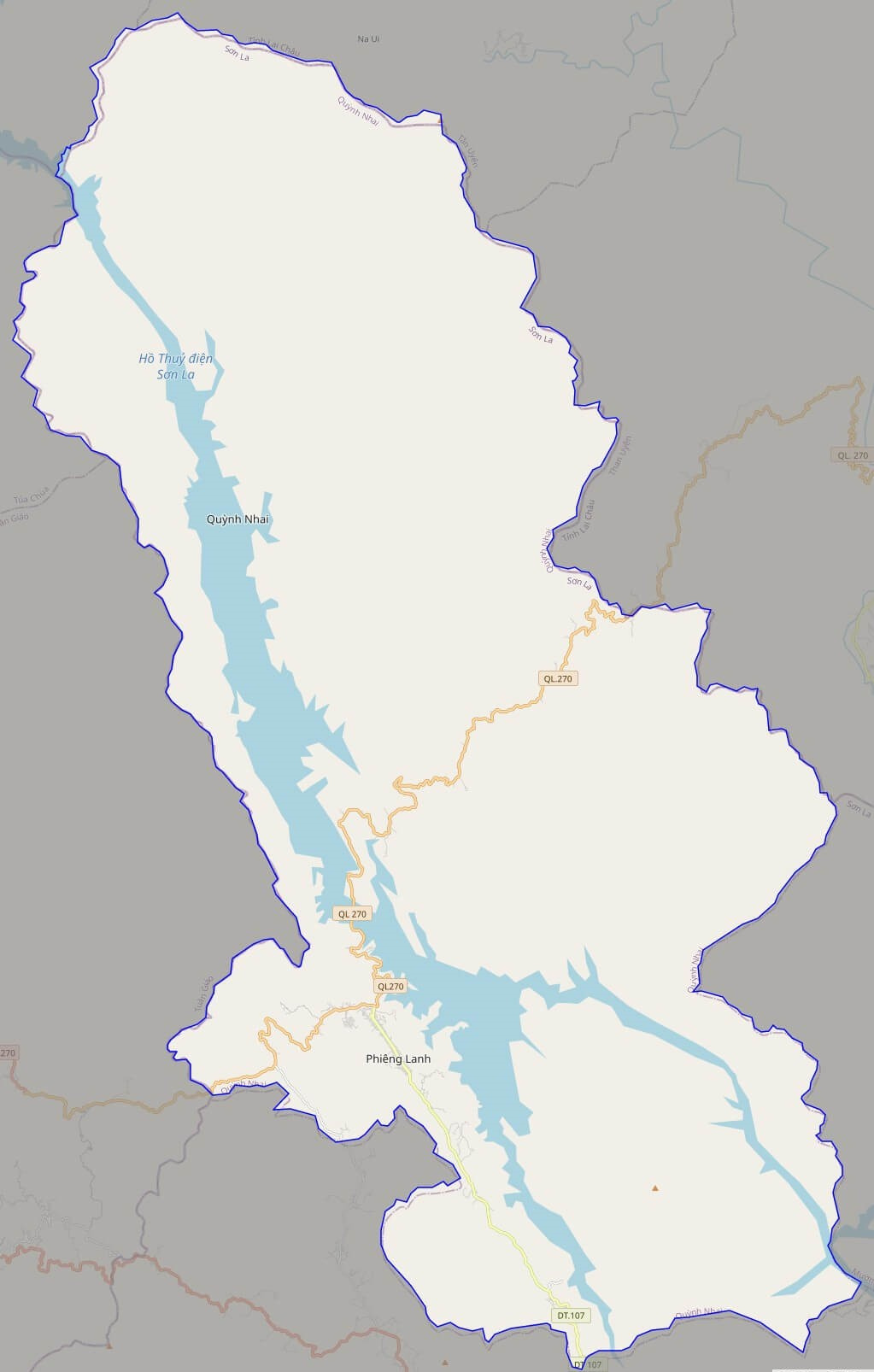 Bản đồ giao thông huyện Quỳnh Nhai
