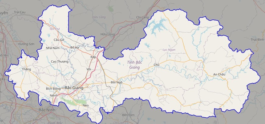 Bản đồ giao thông tỉnh Bắc Giang