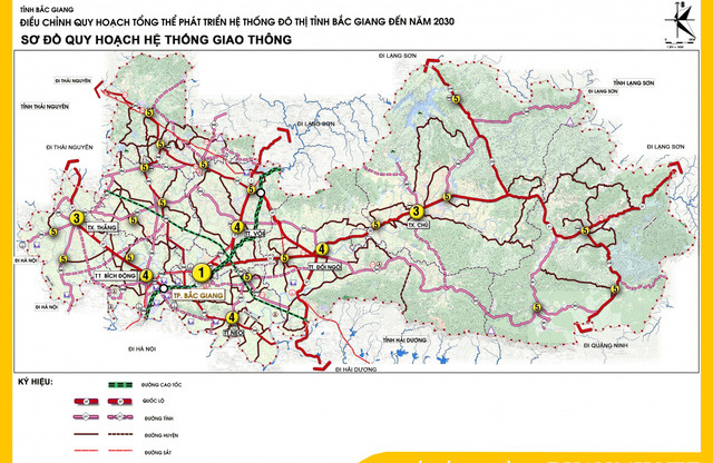 Bản đồ quy hoạch giao thông tỉnh Bắc Giang