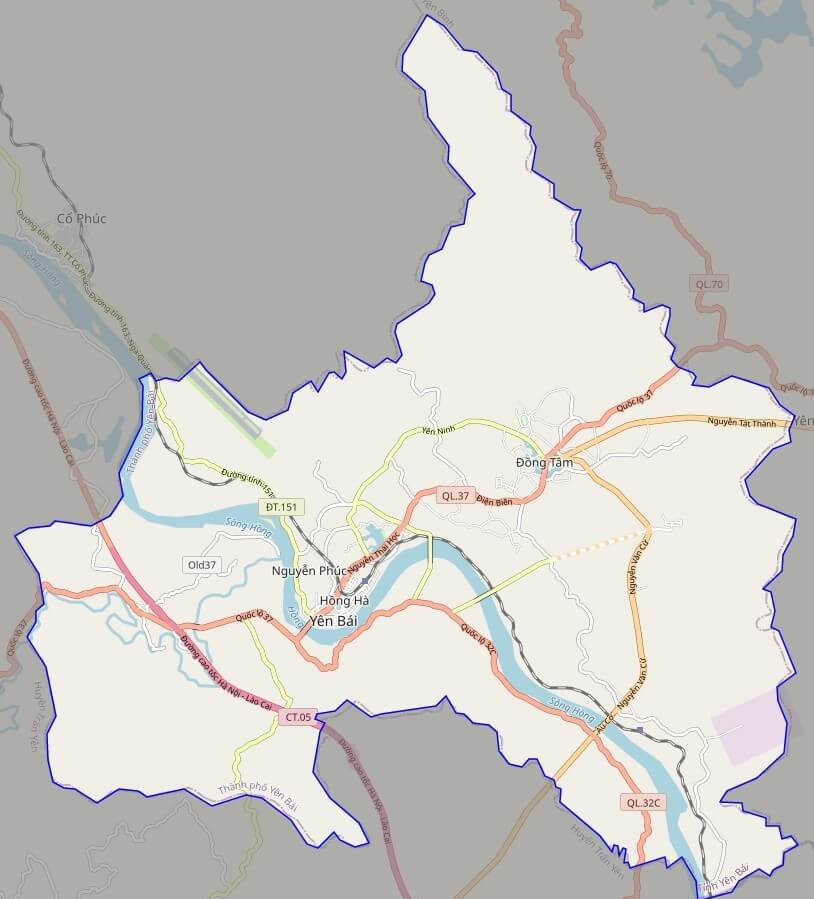 Bản đồ giao thông thành phố Yên Bái