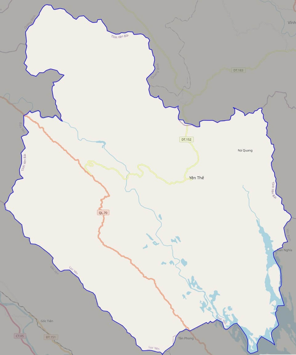 Bản đồ giao thông huyện Lục Yên