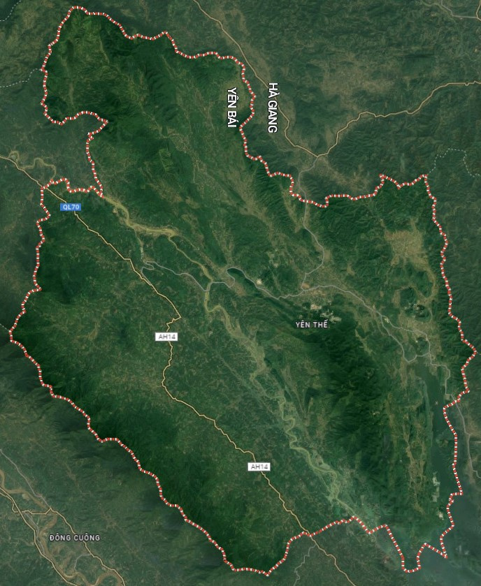 Bản đồ vệ tinh huyện Lục Yên