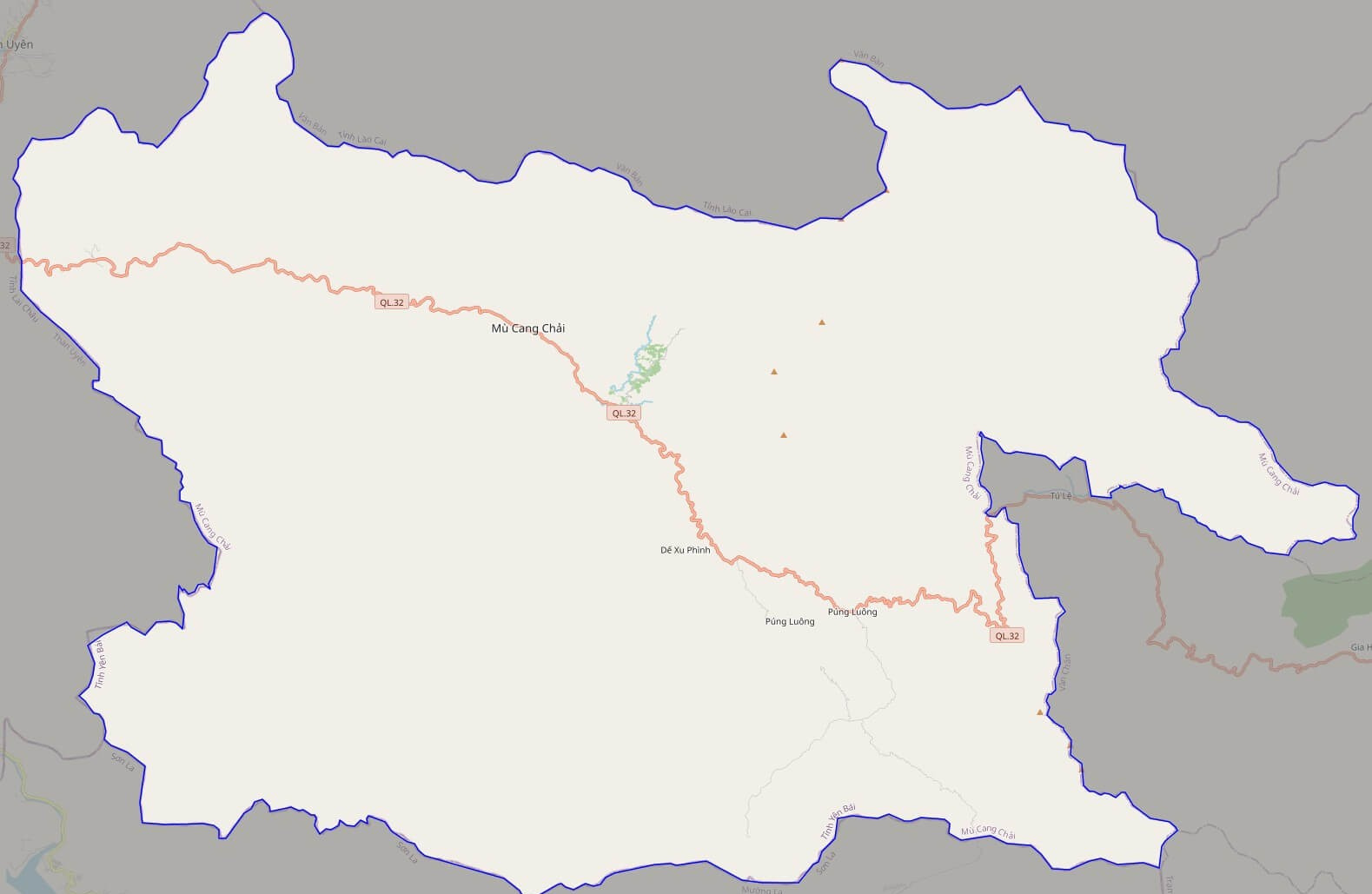 Bản đồ vệ tinh huyện Mù Cang Chải
