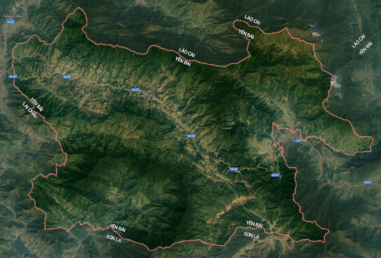 Bản đồ vệ tinh huyện Mù Cang Chải