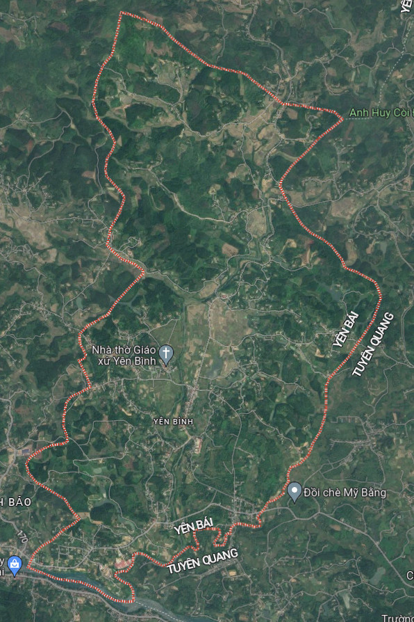 Bản đồ vệ tinh huyện Yên Bình