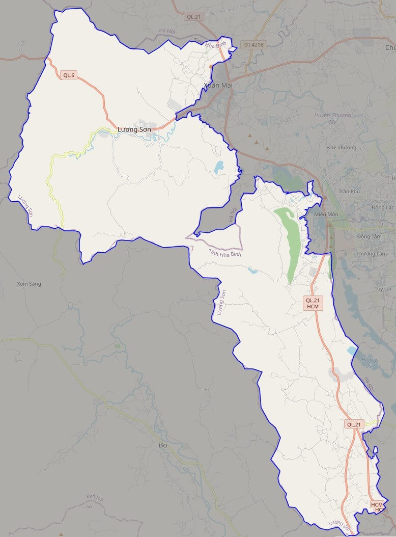Bản đồ giao thông huyện Lương Sơn