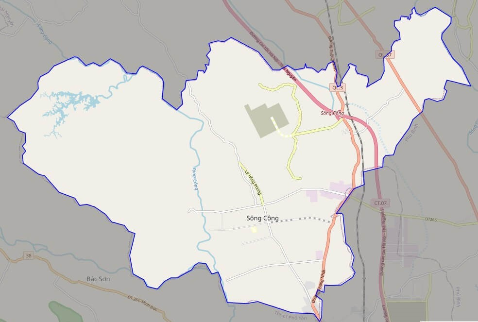 Bản đồ giao thông thành phố Sông Công