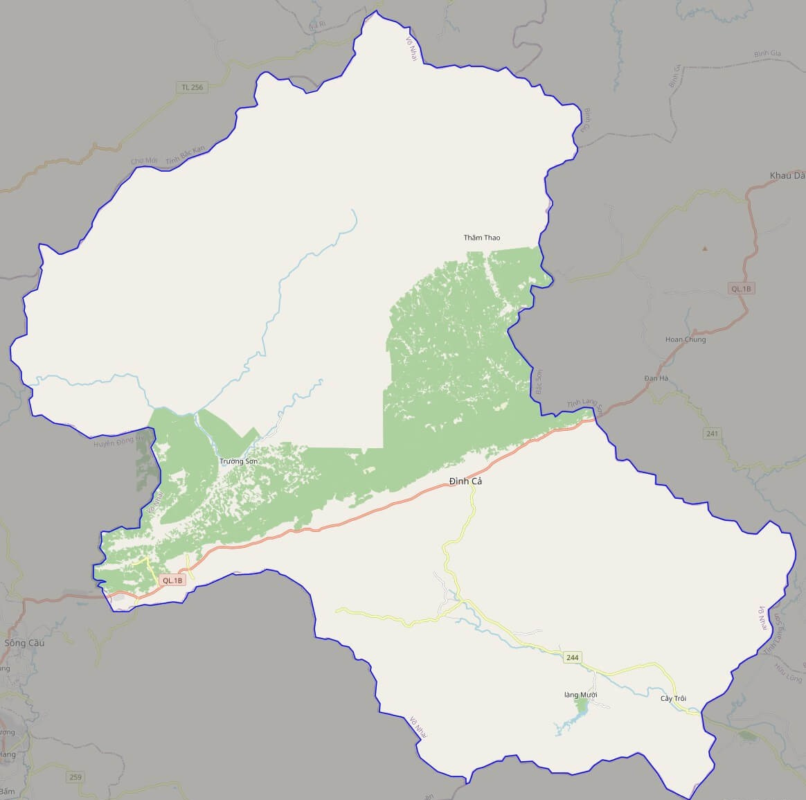 Bản đồ giao thông huyện Võ Nhai