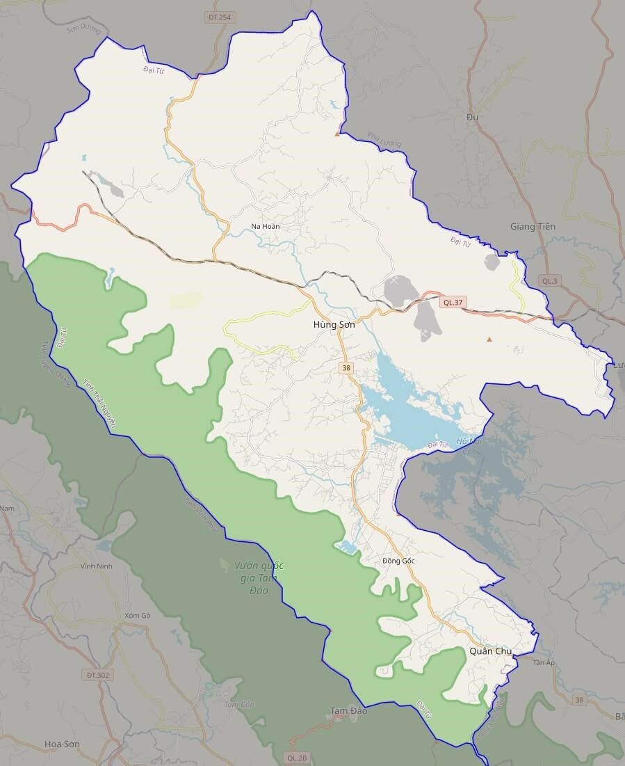 Bản đồ giao thông huyện Đại Từ