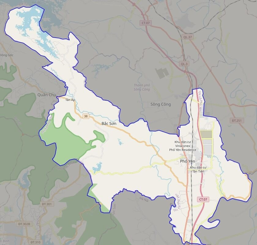 Bản đồ giao thông thị xã Phổ Yên