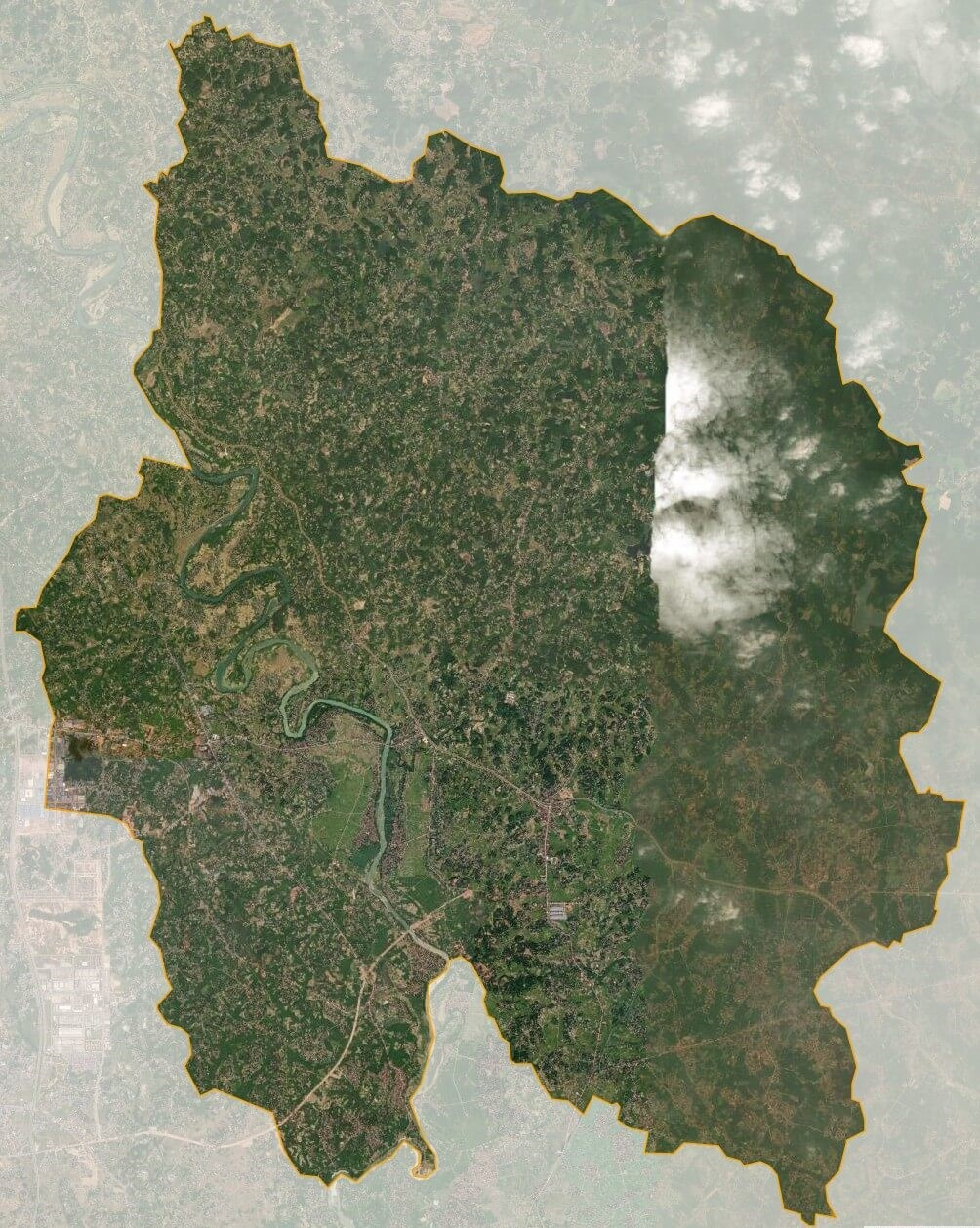 Bản đồ vệ tinh huyện Phú Bình