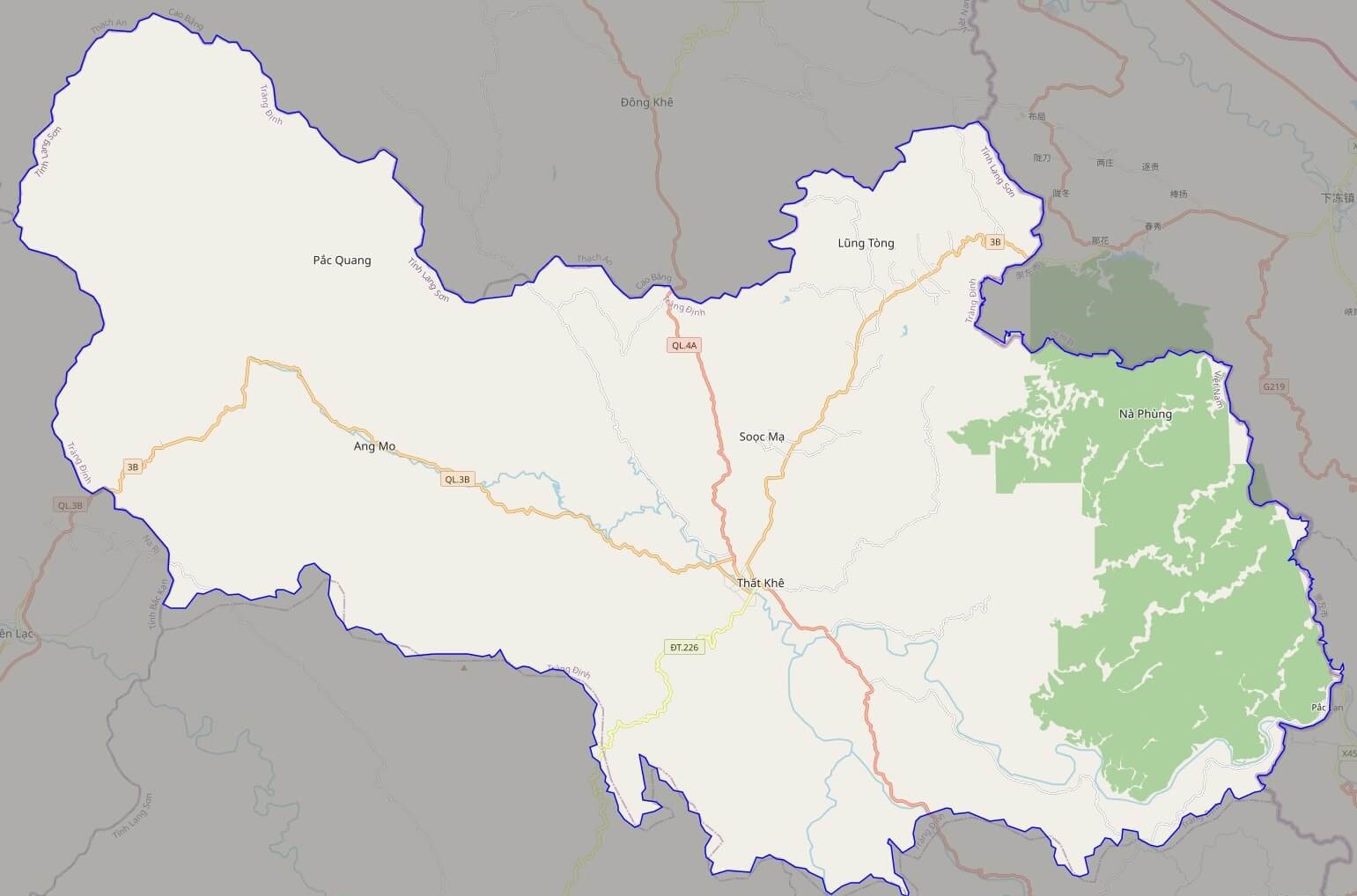 Bản đồ giao thông huyện Tràng Định