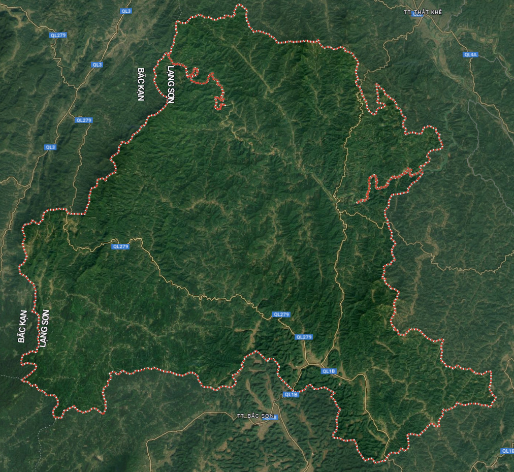 Bản đồ vệ tinh huyện Bình Gia
