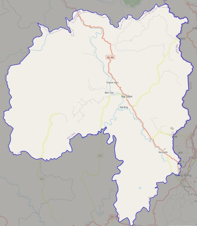 Bản đồ giao thông huyện Văn Lãng