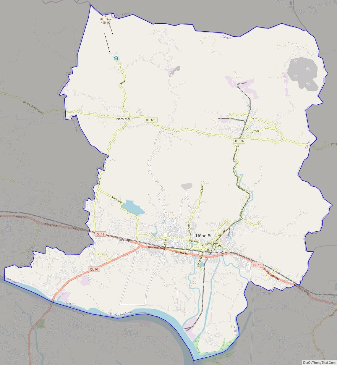 Bản đồ giao thông thành phố Uông Bí