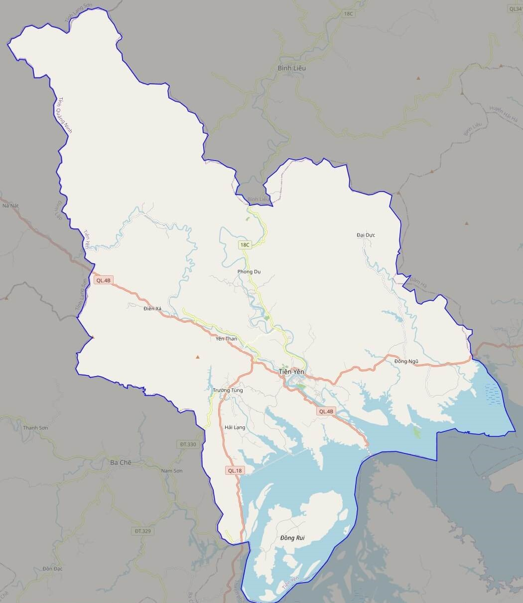 Bản đồ giao thông huyện Tiên Yên