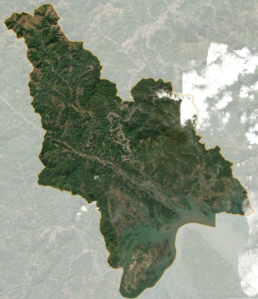 Bản đồ vệ tinh huyện Tiên Yên