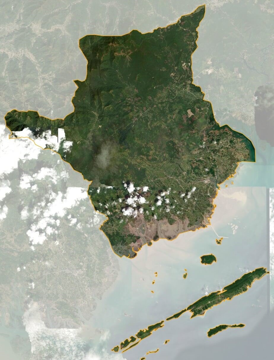 Bản đồ vệ tinh huyện Hải Hà