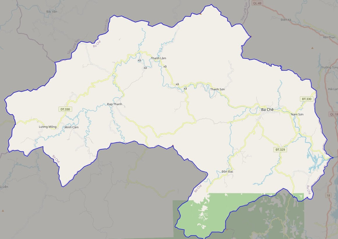 Bản đồ giao thông huyện Ba Chẽ