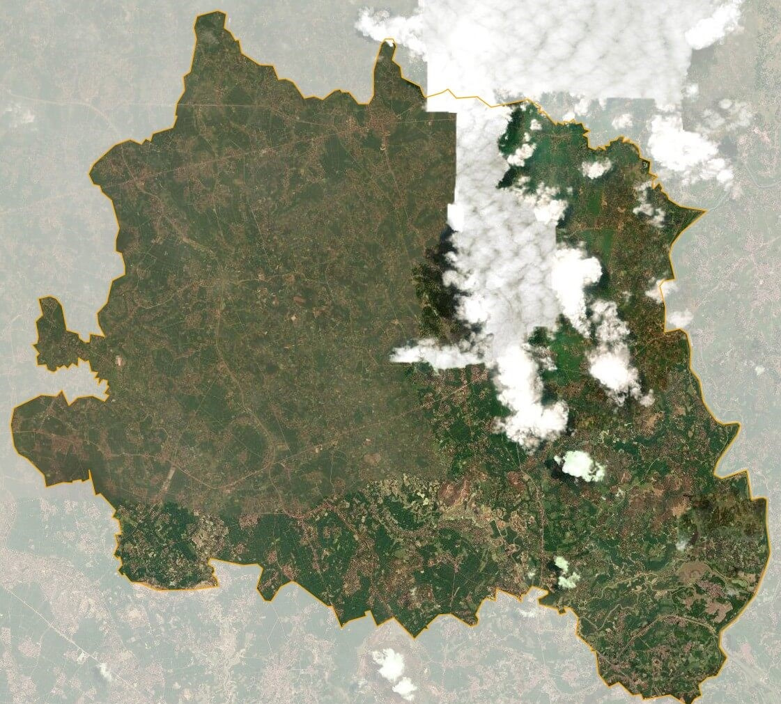 Bản đồ vệ tinh huyện Tân Yên