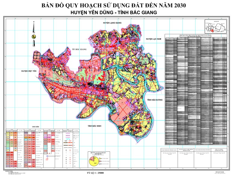 Bản đồ quy hoạch huyện Yên Dũng