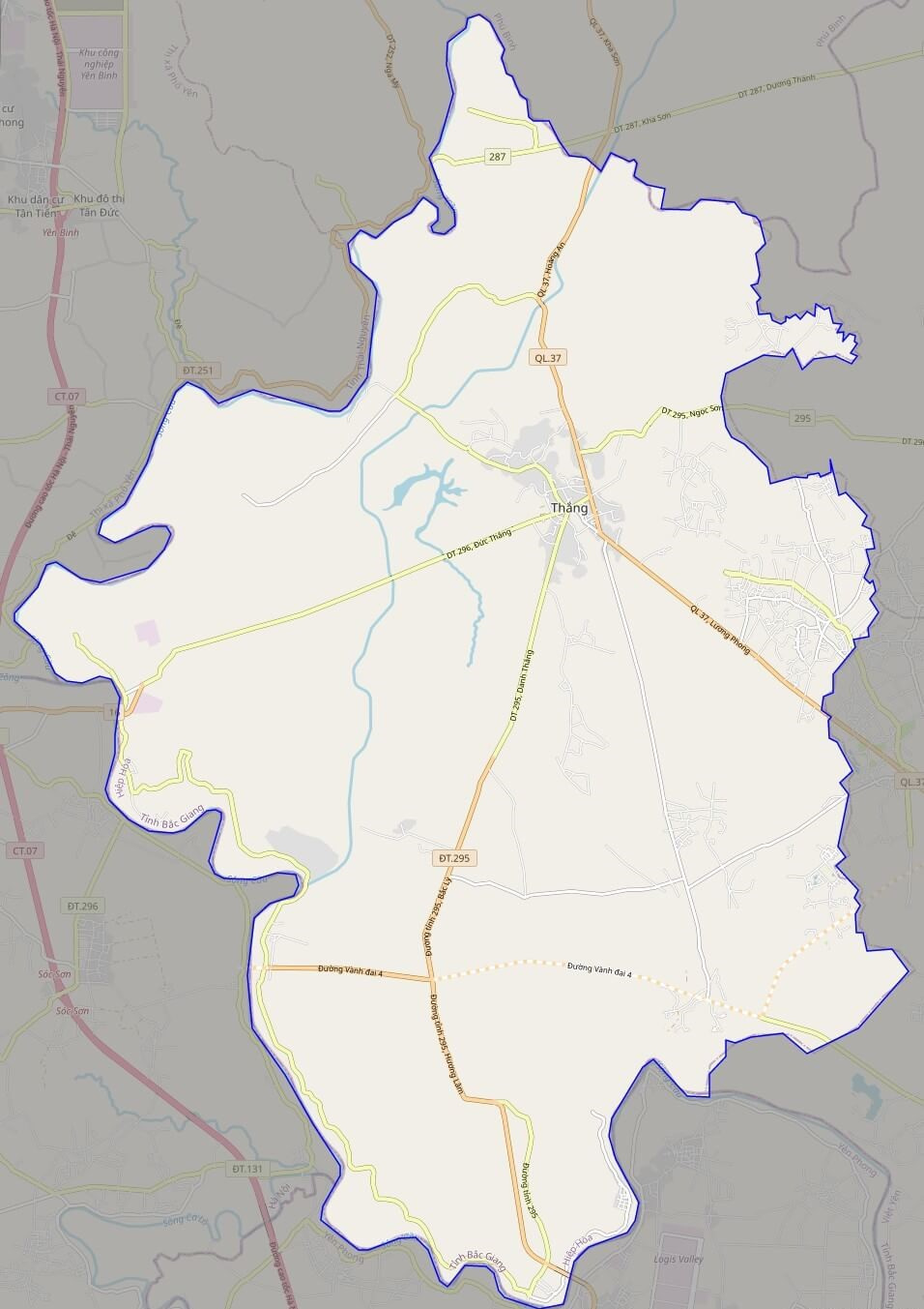 Bản đồ giao thông huyện Hiệp Hòa