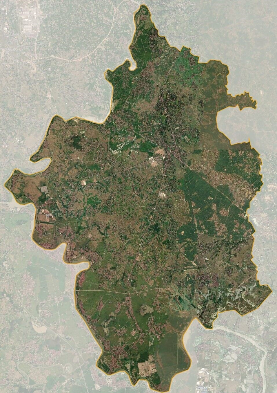 Bản đồ vệ tinh huyện Hiệp Hòa