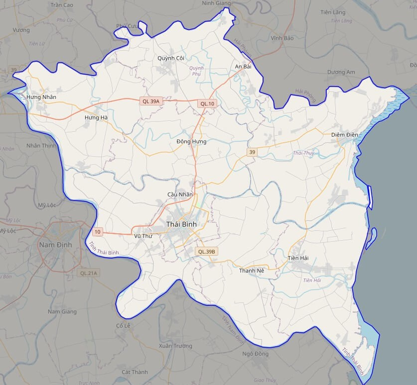 Bản đồ giao thông tỉnh Thái Bình