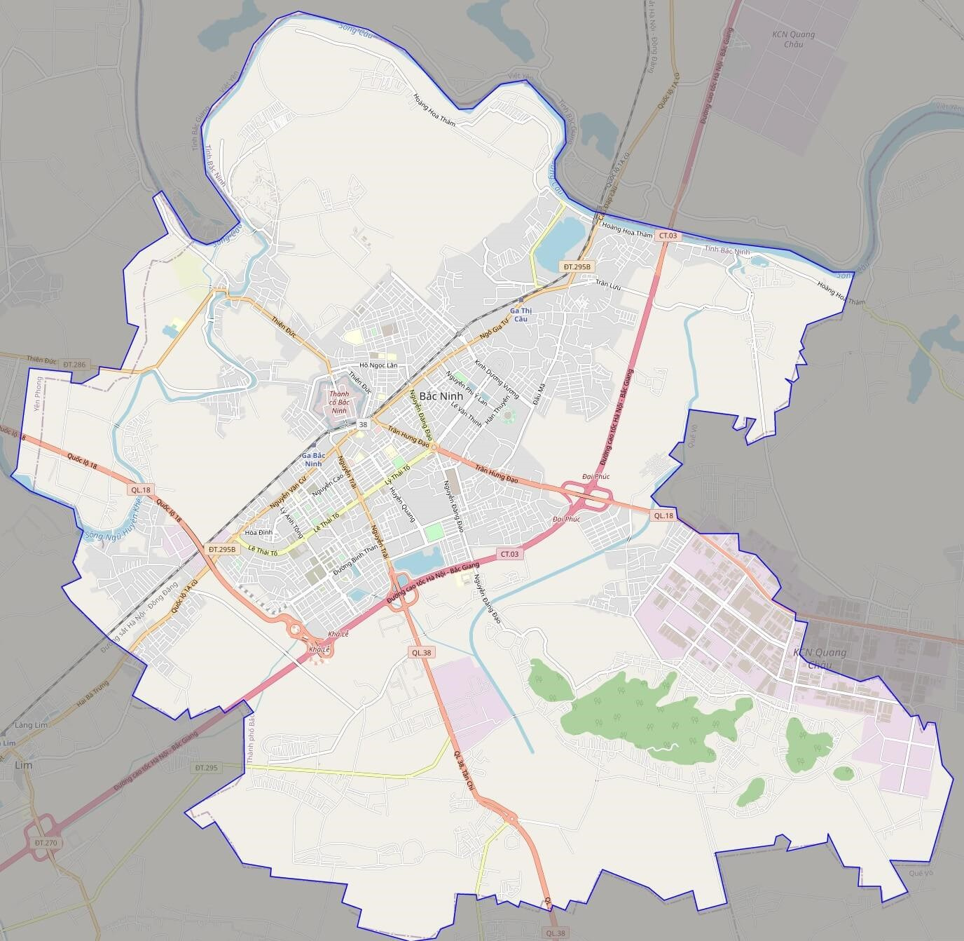 Bản đồ giao thông thành phố Bắc Ninh