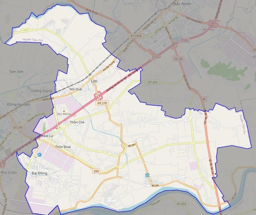 Bản đồ giao thông huyện Tiên Du