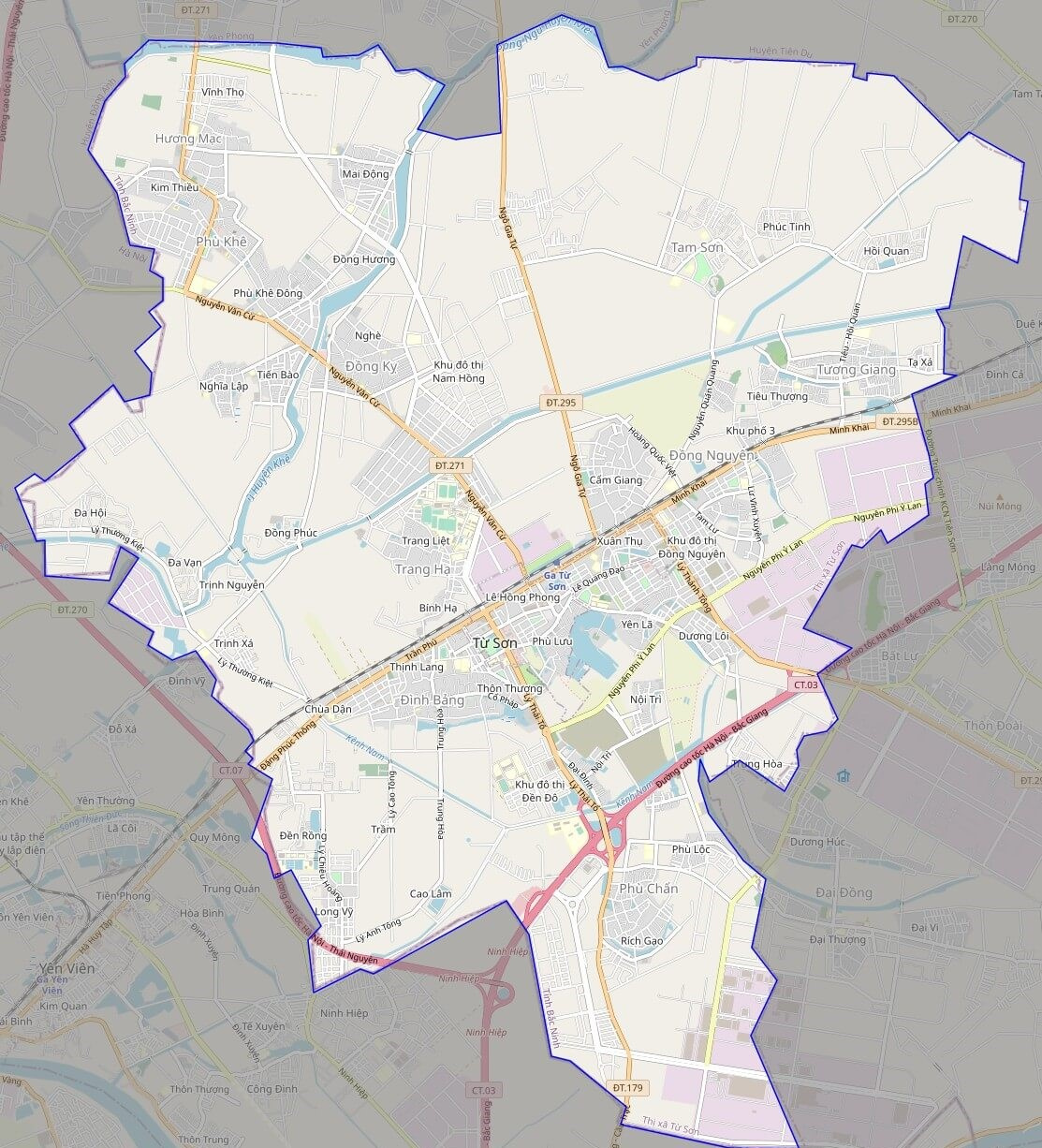 Bản đồ giao thông thành phố Từ Sơn