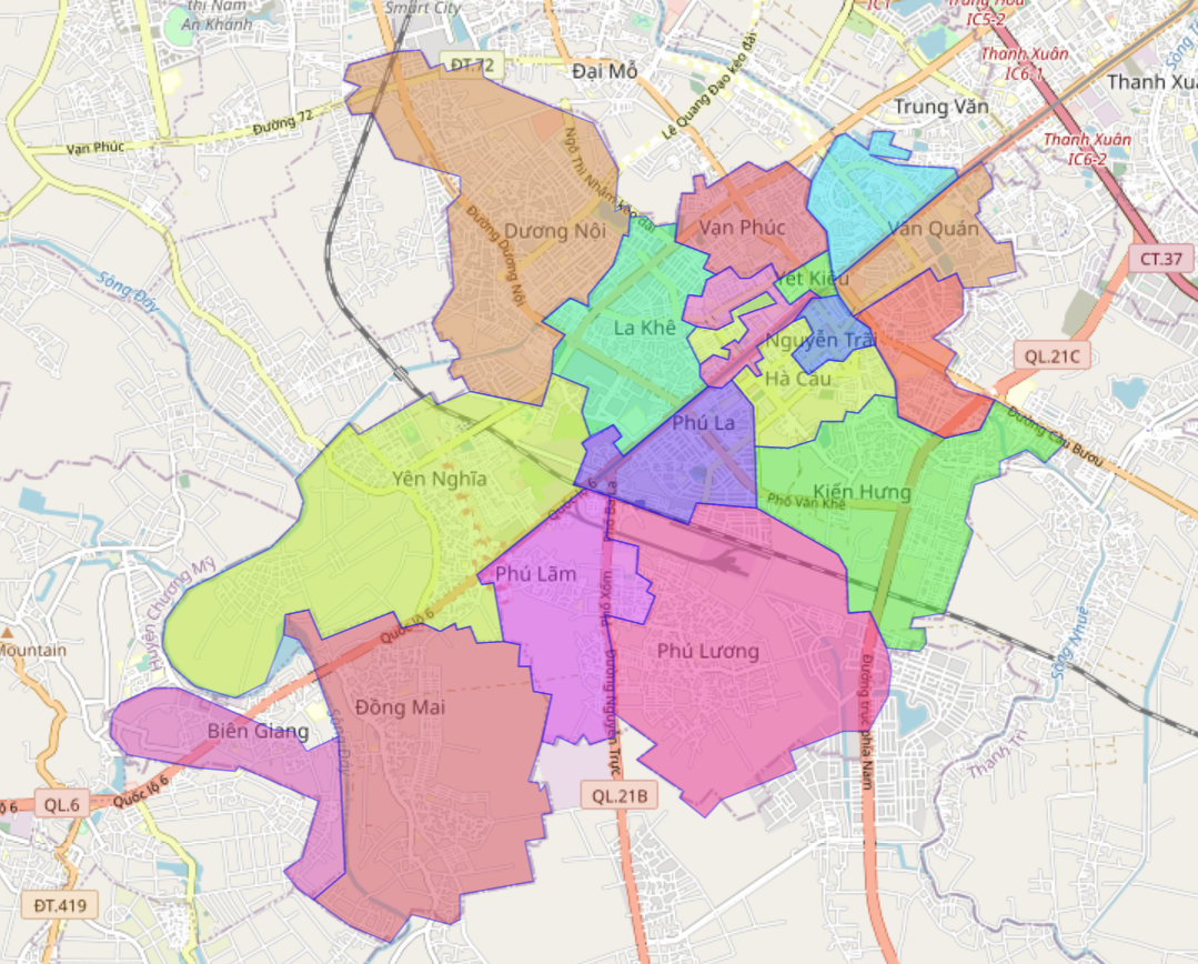 Bản đồ hành chính quận Hà Đông Hà Nội được cập nhật mới nhất là khi nào?