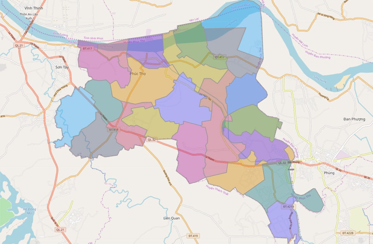 Bản đồ huyện Phúc Thọ giúp người dân có được thông tin về tình hình địa chính và cơ sở hạ tầng của huyện. Điều này giúp cho việc quản lý và phát triển huyện được thực hiện hiệu quả hơn, mang lại sự phát triển cho địa phương.