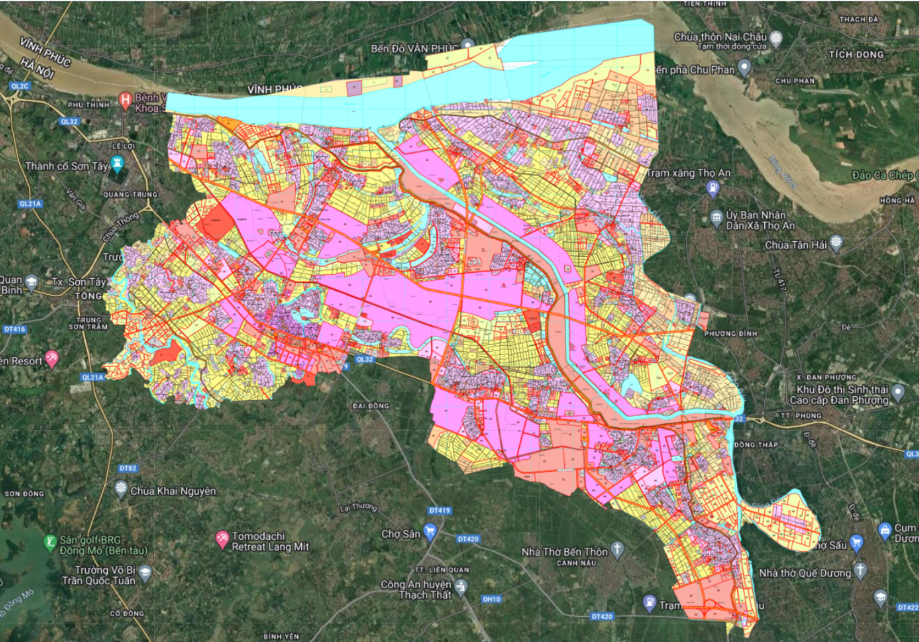 bản đồ quy hoạch huyện phúc thọ
