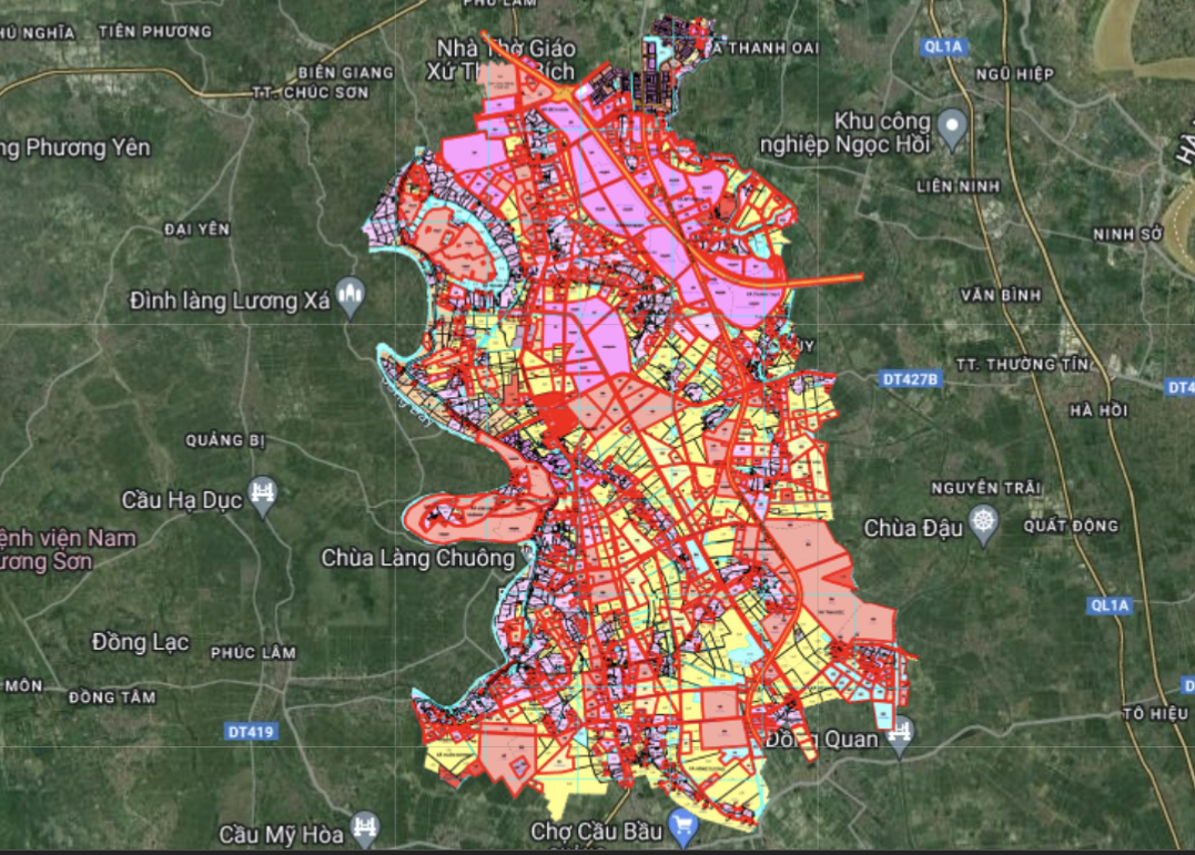 bản đồ quy hoạch huyện thanh oai