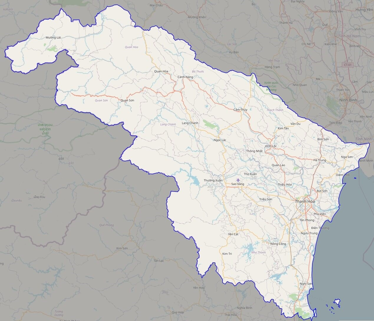 Bản đồ giao thông tỉnh Thanh Hóa