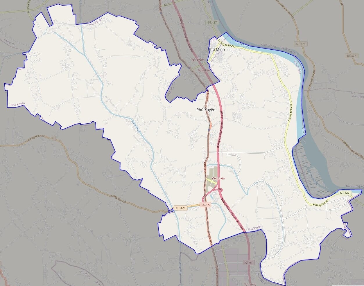 bản đồ giao thông huyện Phú Xuyên