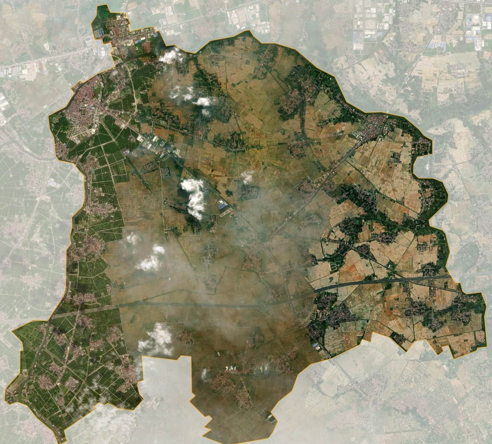 Bản đồ vệ tinh huyện Bình Giang